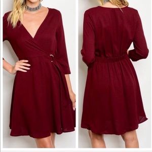 Modern Owl Boutique Dresses - "Abigail" Wrapped V-Neck Dress with Belt Modern Owl Boutique Dresses - "Abigail" Wrapped V-Neck Dress with Belt